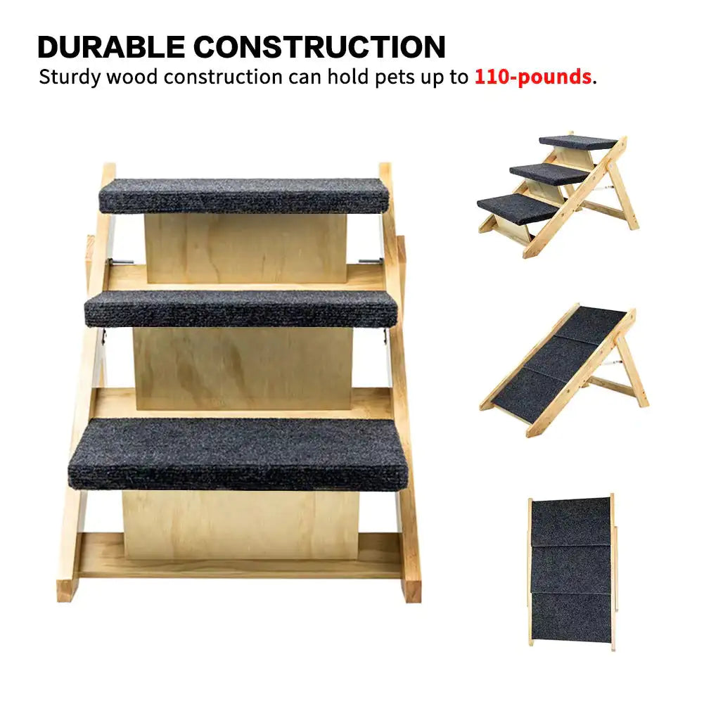 Foldable Wood Pet Steps