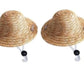 1Pc Light Brown Novelty Summer Adjustable Pet Dog Outdoor Straw Hat Puppy Small Kitty Cat Sunhats Dog Hat Apparel and Accessories