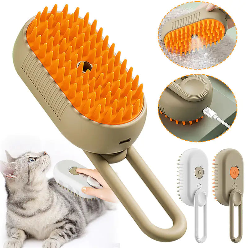 3-in-1 Pet Grooming Steam Brush