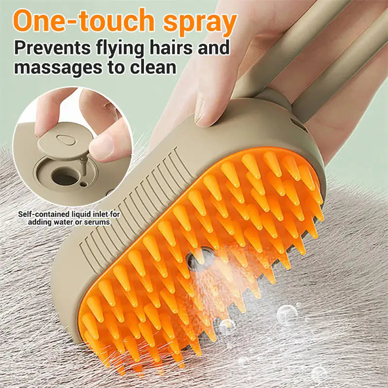 3-in-1 Pet Grooming Steam Brush