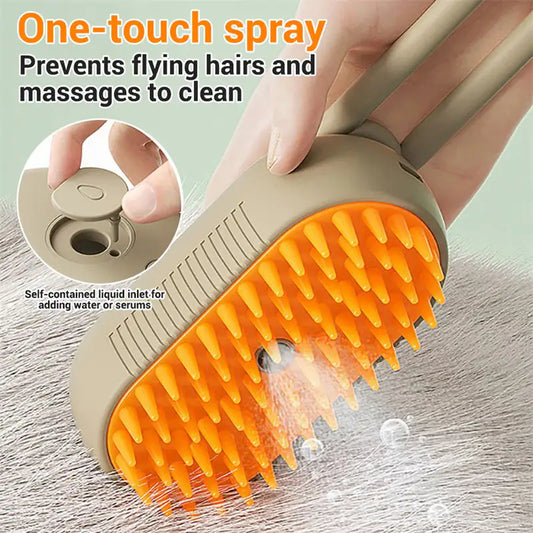 3-in-1 Pet Grooming Steam Brush